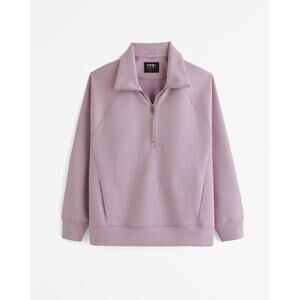 Abercrombie & Fitch YPB neo KNIT MAX Half-Zip pullover pink Sweater Size Small
